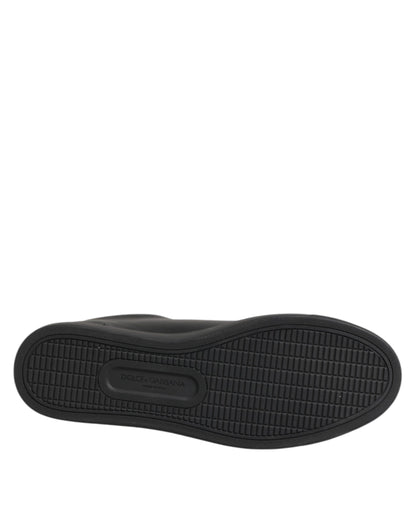Dolce & Gabbana Black Leather Crystal Heart Low Top Sneakers Shoes - from Dolce & Gabbana