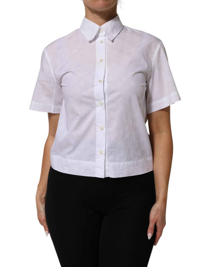 Dolce & Gabbana White Collared Short Sleeve Polo Shirt Top by Dolce & Gabbana