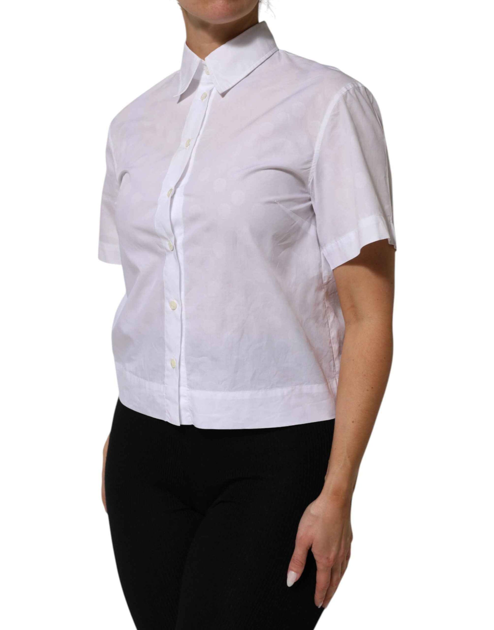 Dolce & Gabbana White Collared Short Sleeve Polo Shirt Top by Dolce & Gabbana