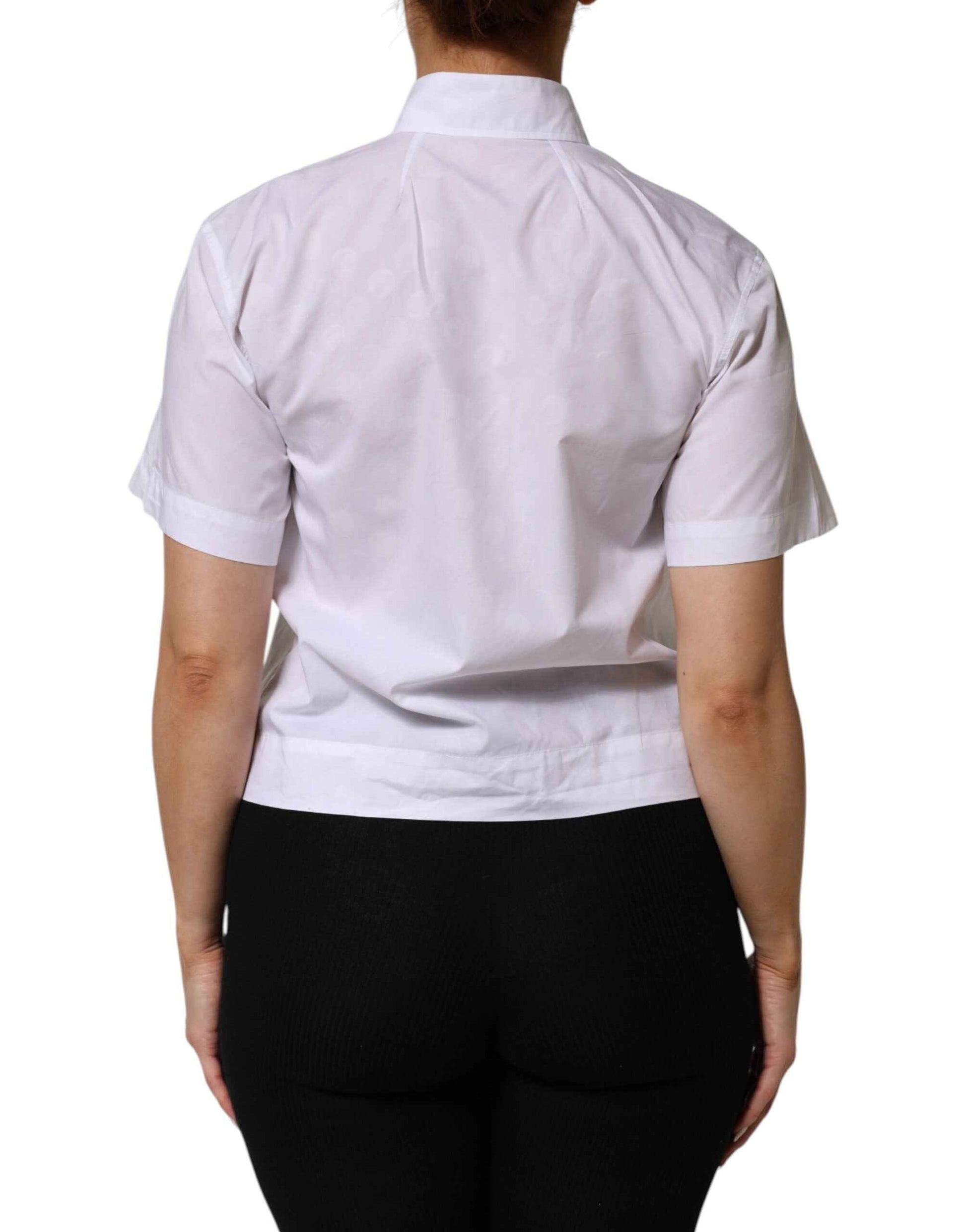 Dolce & Gabbana White Collared Short Sleeve Polo Shirt Top by Dolce & Gabbana
