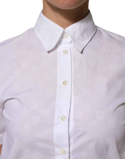 Dolce & Gabbana White Collared Short Sleeve Polo Shirt Top by Dolce & Gabbana