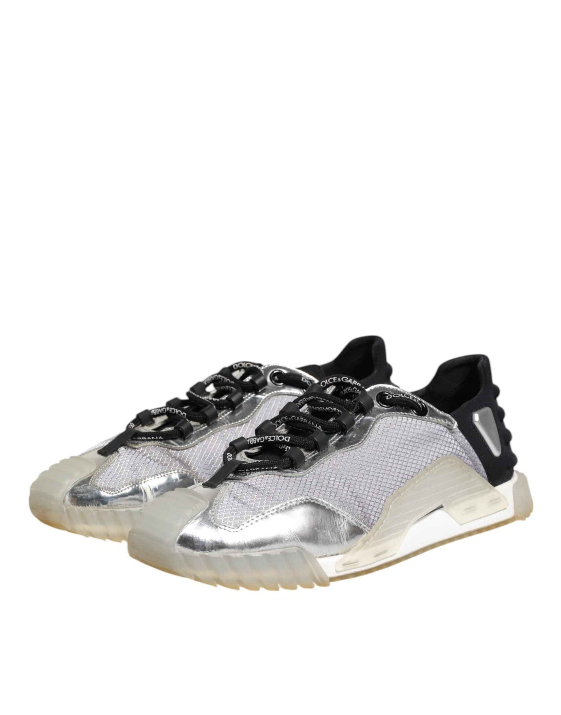 Dolce & Gabbana Multicolor Silver Logo Low Top NS1 Sneakers Shoes by Dolce & Gabbana