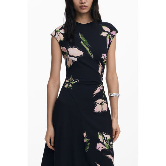 Desigual Black Cotton Women Dress