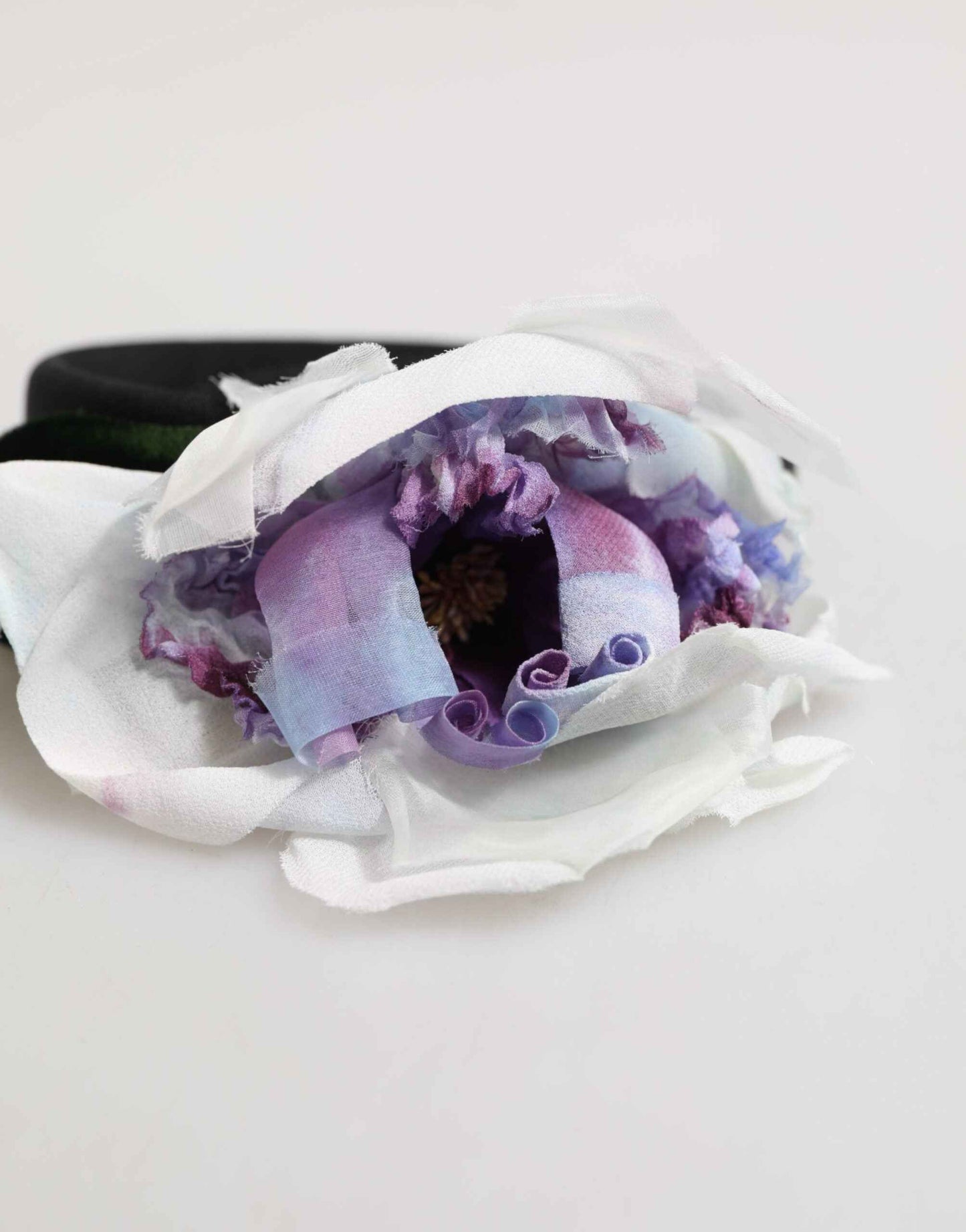 Dolce & Gabbana Black Green Silk Purple White Floral Appliqué Accessory Headband by Dolce & Gabbana