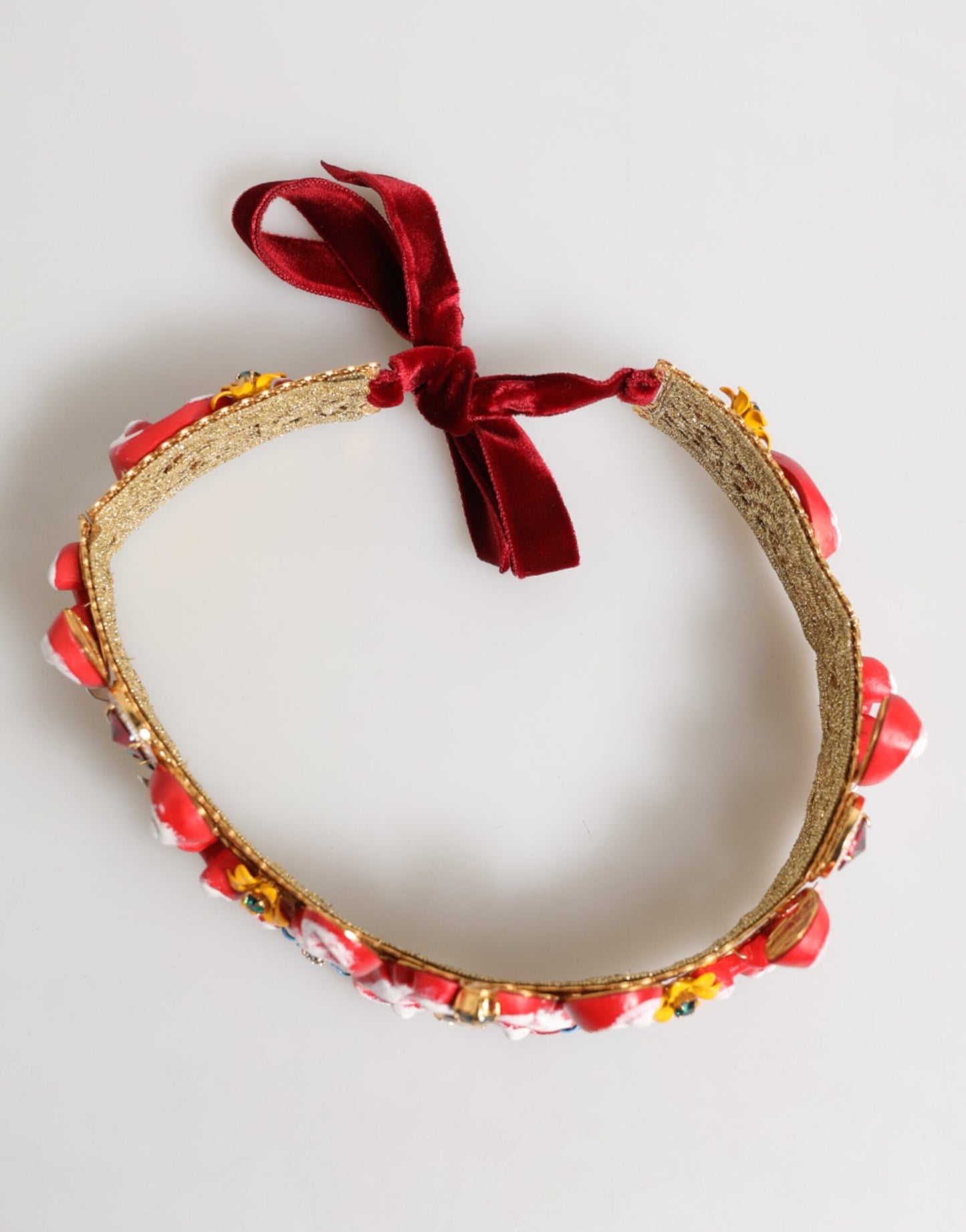Dolce & Gabbana Red Carretto Multicolor Crystal Gold Tiara Crow Headband - from Dolce & Gabbana