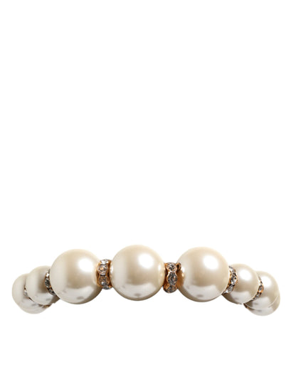 Dolce & Gabbana Gold Pearl Crystal Embellished Tiara Hair Accessory Headband - from Dolce & Gabbana