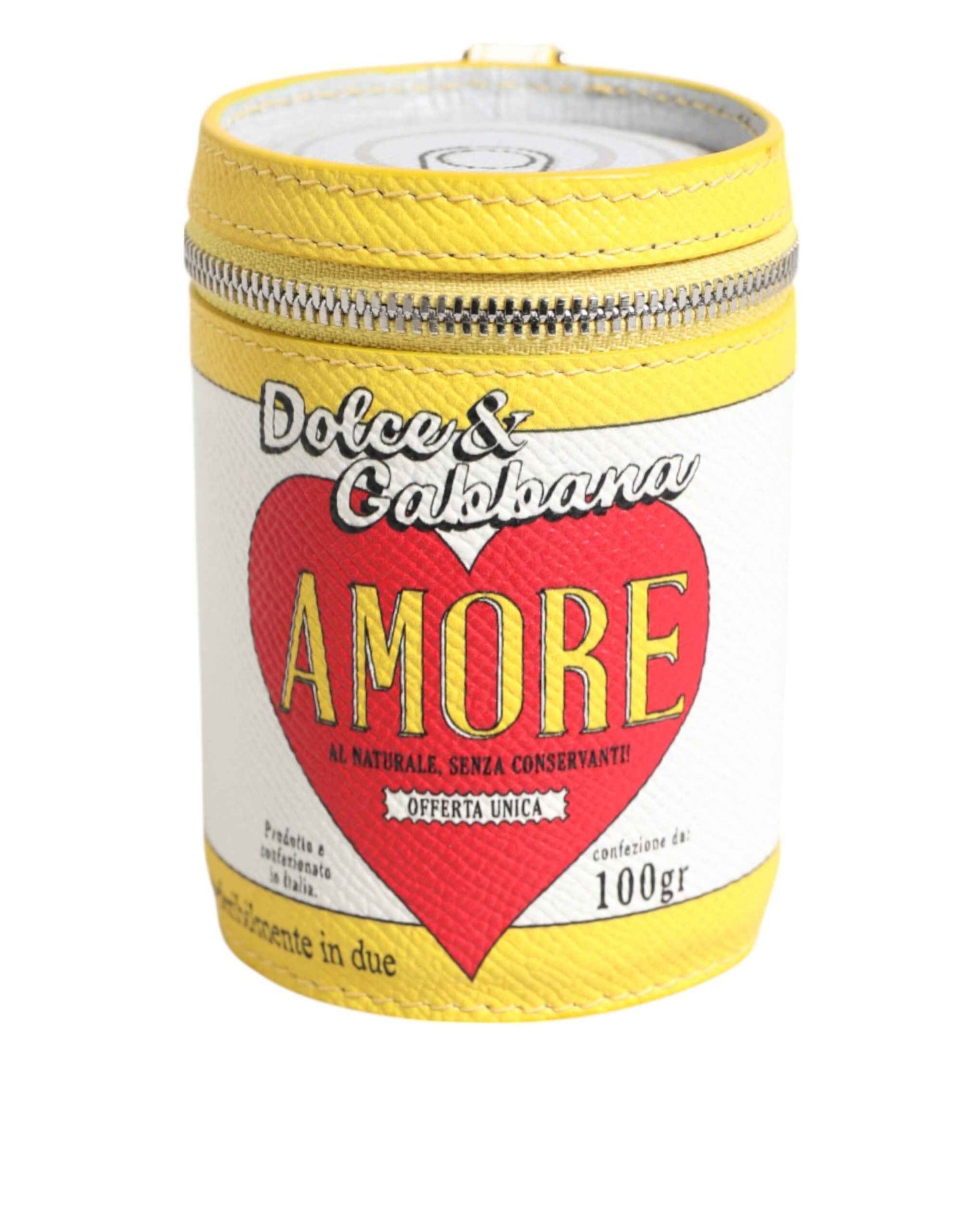 Dolce & Gabbana Amore Leather Yellow Bag Charm Coin Case Keychain Keyring by Dolce & Gabbana