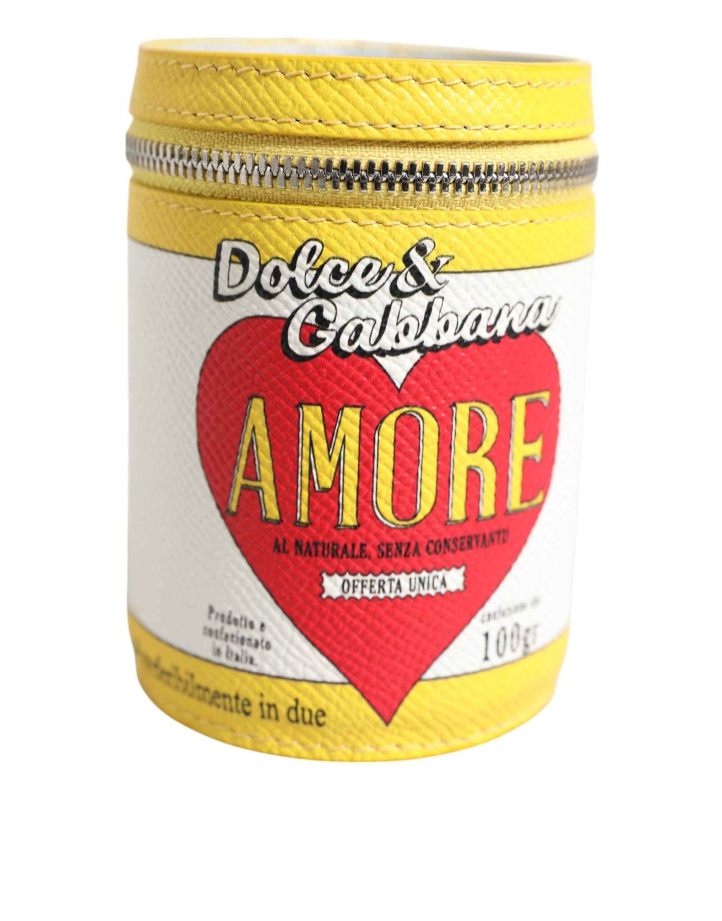 Dolce & Gabbana Amore Leather Yellow Bag Charm Coin Case Keychain Keyring by Dolce & Gabbana