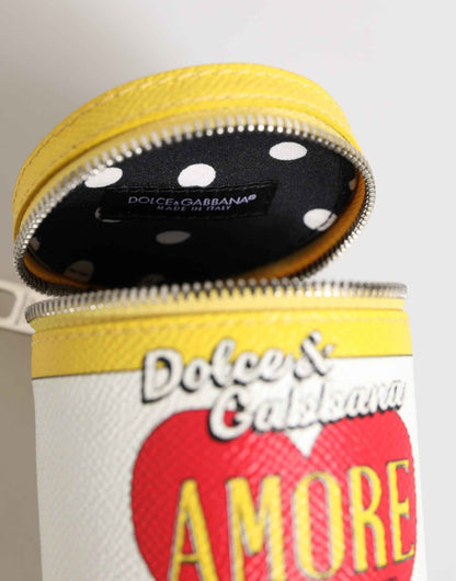 Dolce & Gabbana Amore Leather Yellow Bag Charm Coin Case Keychain Keyring by Dolce & Gabbana