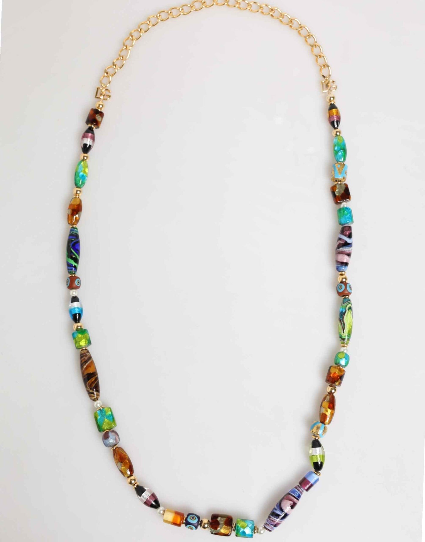 Dolce & Gabbana Multicolor Murano Glass Beads Brass Women Jewelry Necklace by Dolce & Gabbana