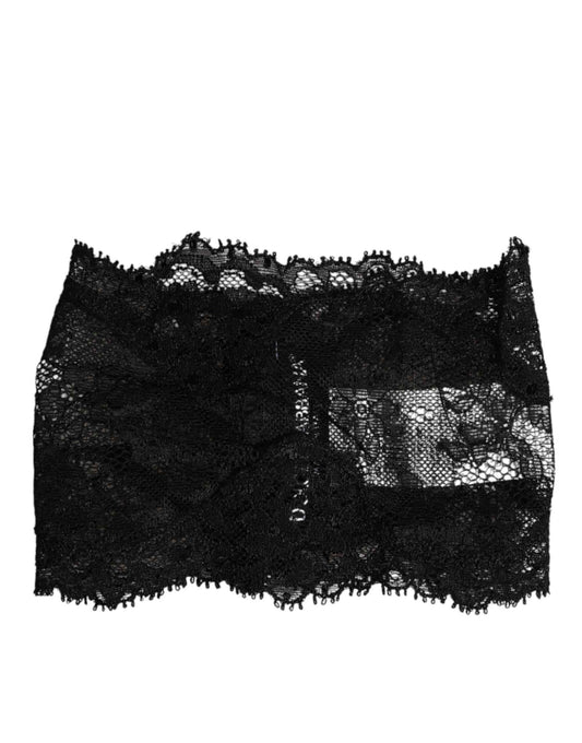 Dolce & Gabbana Black Lace Bandeau Bustier Top Sheer Stretch Underwear by Dolce & Gabbana