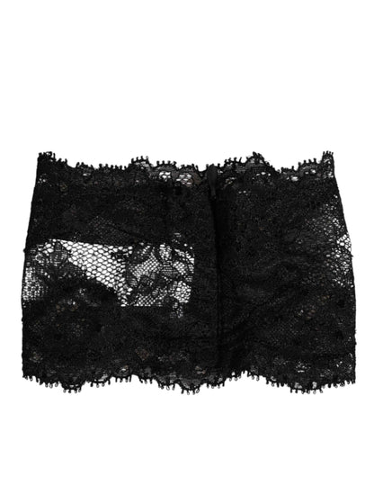 Dolce & Gabbana Black Lace Bandeau Bustier Top Sheer Stretch Underwear by Dolce & Gabbana
