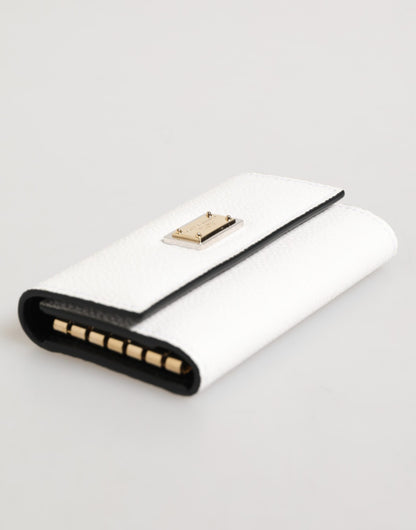 Dolce & Gabbana Kaartencase Leder Wit Sleutelhouder