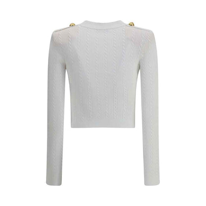 Balmain Ribbed and braided Cardigan