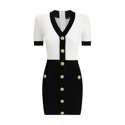 Balmain Braided pattern midi Dress