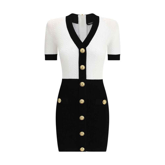 Balmain Braided pattern midi Dress