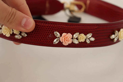 Dolce & Gabbana Floral Crystals Exotic Shoulder Strap Bag Accessory