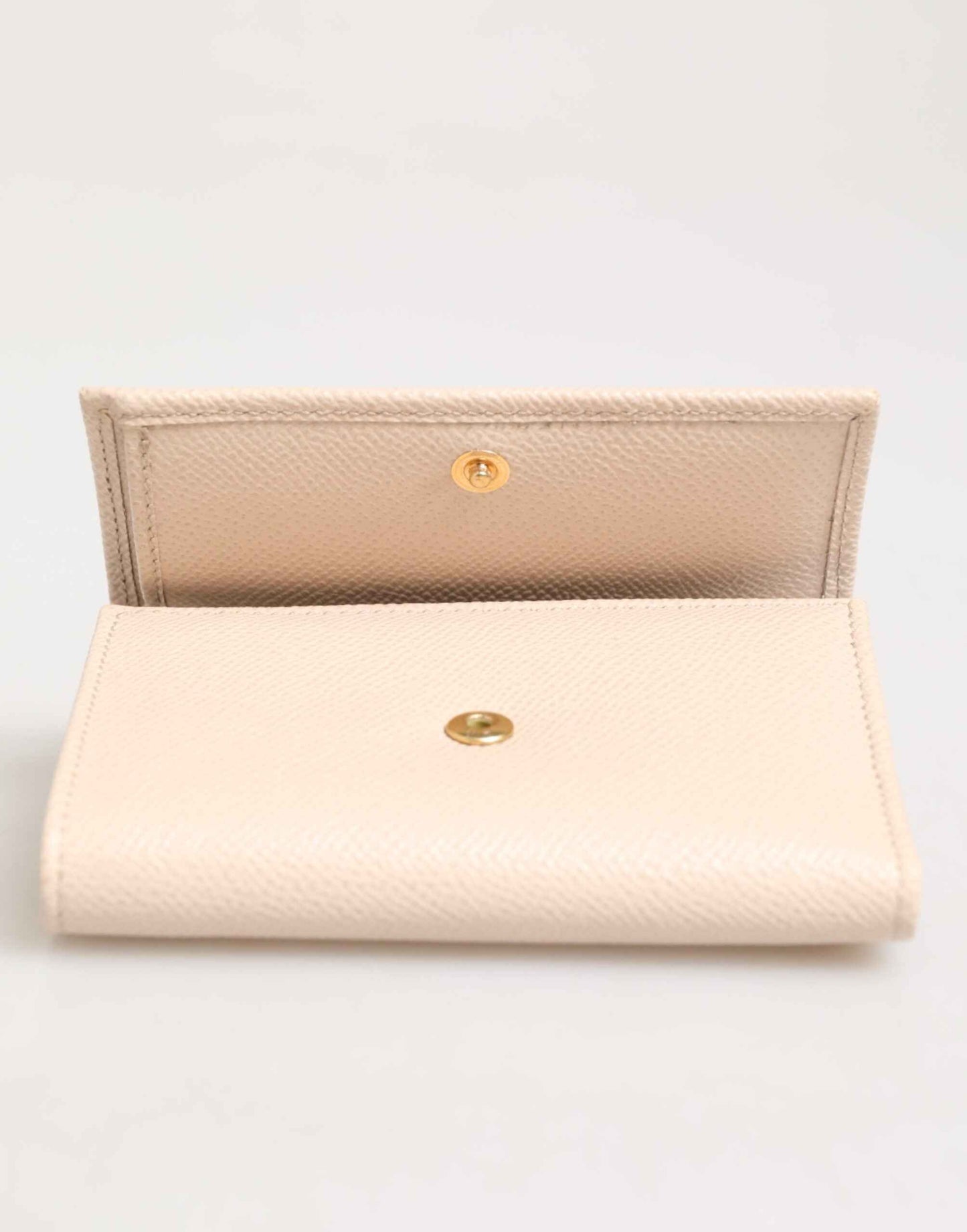 Dolce & Gabbana Light Pink Calf Leather DG Logo French Flap Wallet by Dolce & Gabbana