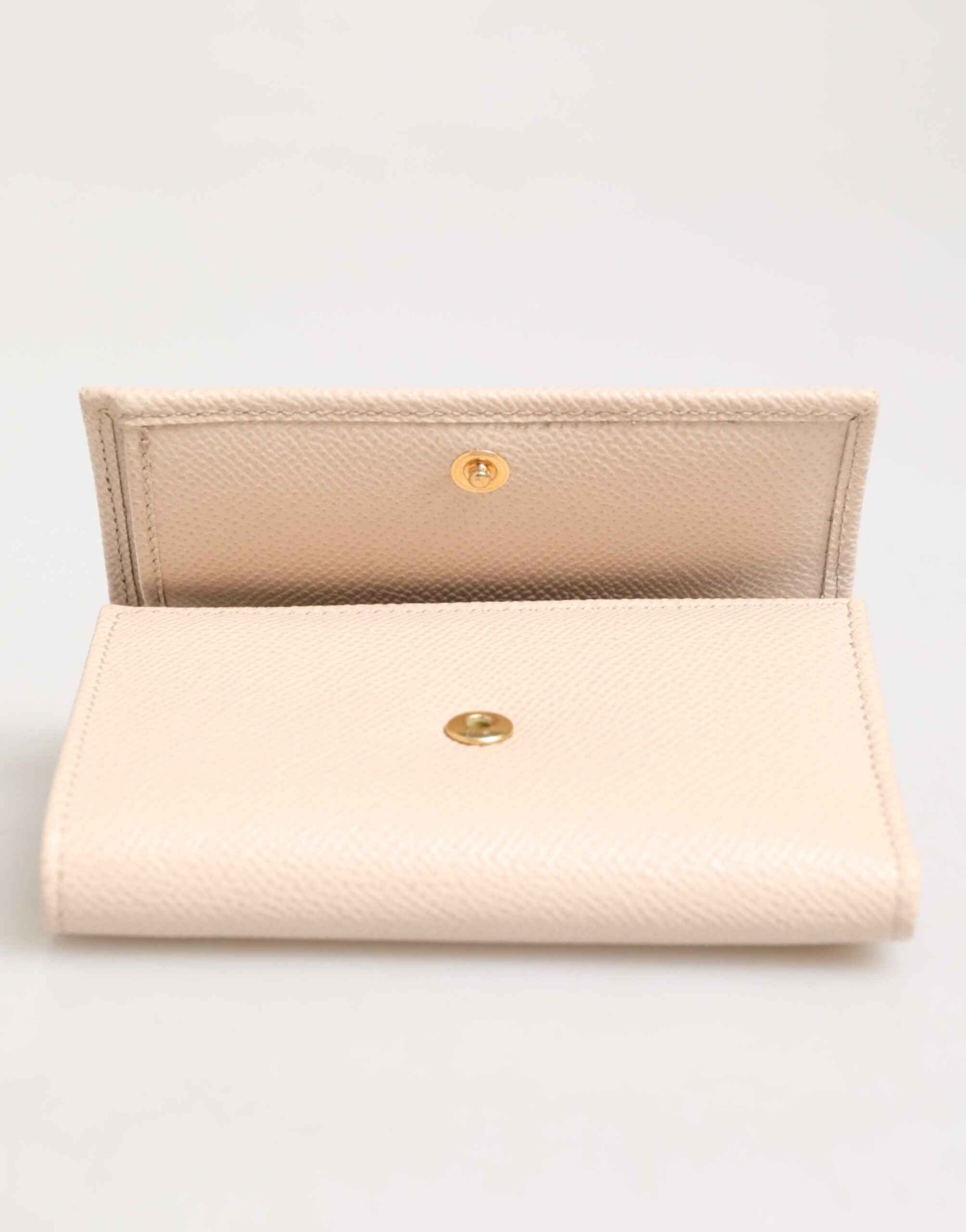 Dolce & Gabbana Light Pink Calf Leather DG Logo French Flap Wallet by Dolce & Gabbana