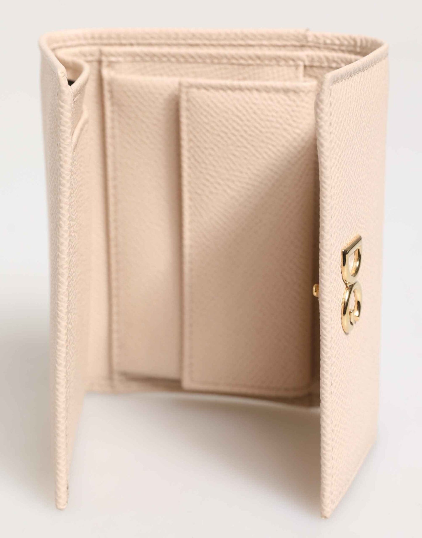 Dolce & Gabbana Light Pink Calf Leather DG Logo French Flap Wallet by Dolce & Gabbana