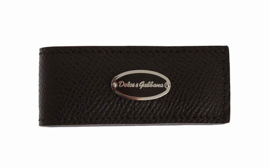 Dolce & Gabbana Brown Leather Magnet Mens Money Cash Clip