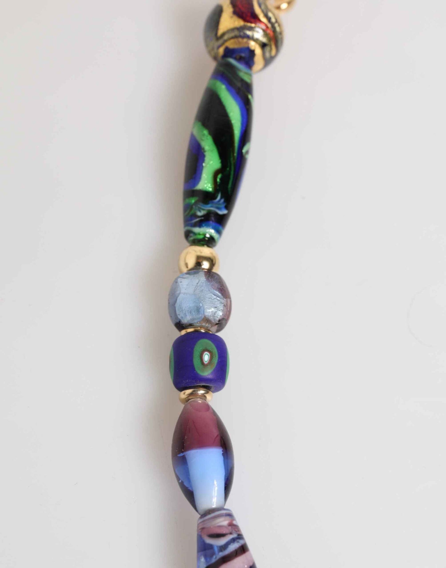 Dolce & Gabbana Multicolor Murano Glass Beads Gold Brass Chain Jewelry Necklace by Dolce & Gabbana