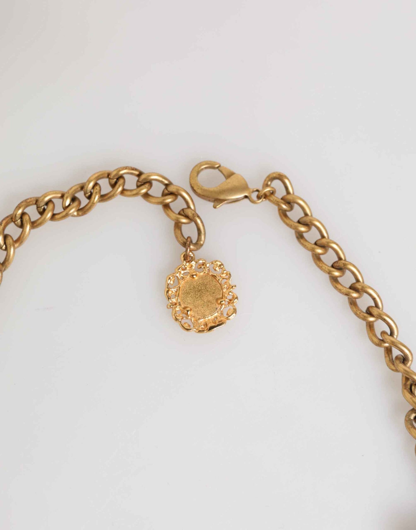 Dolce & Gabbana Estate Multicolor Floral Fruit Gold Chain Statement Necklace by Dolce & Gabbana