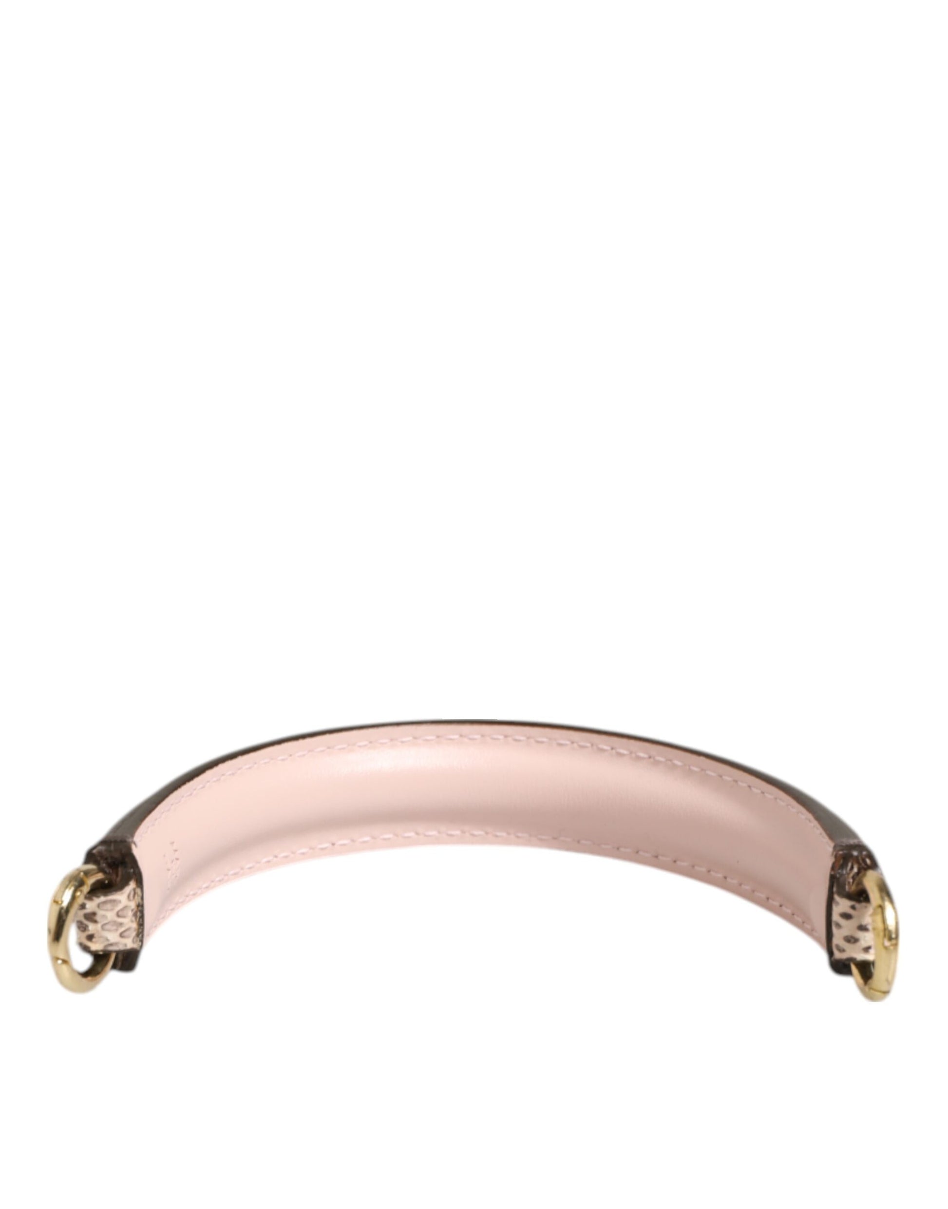 Dolce & Gabbana Beige Brown Snakeskin Leather Gold Ring Shoulder Strap - from Dolce & Gabbana