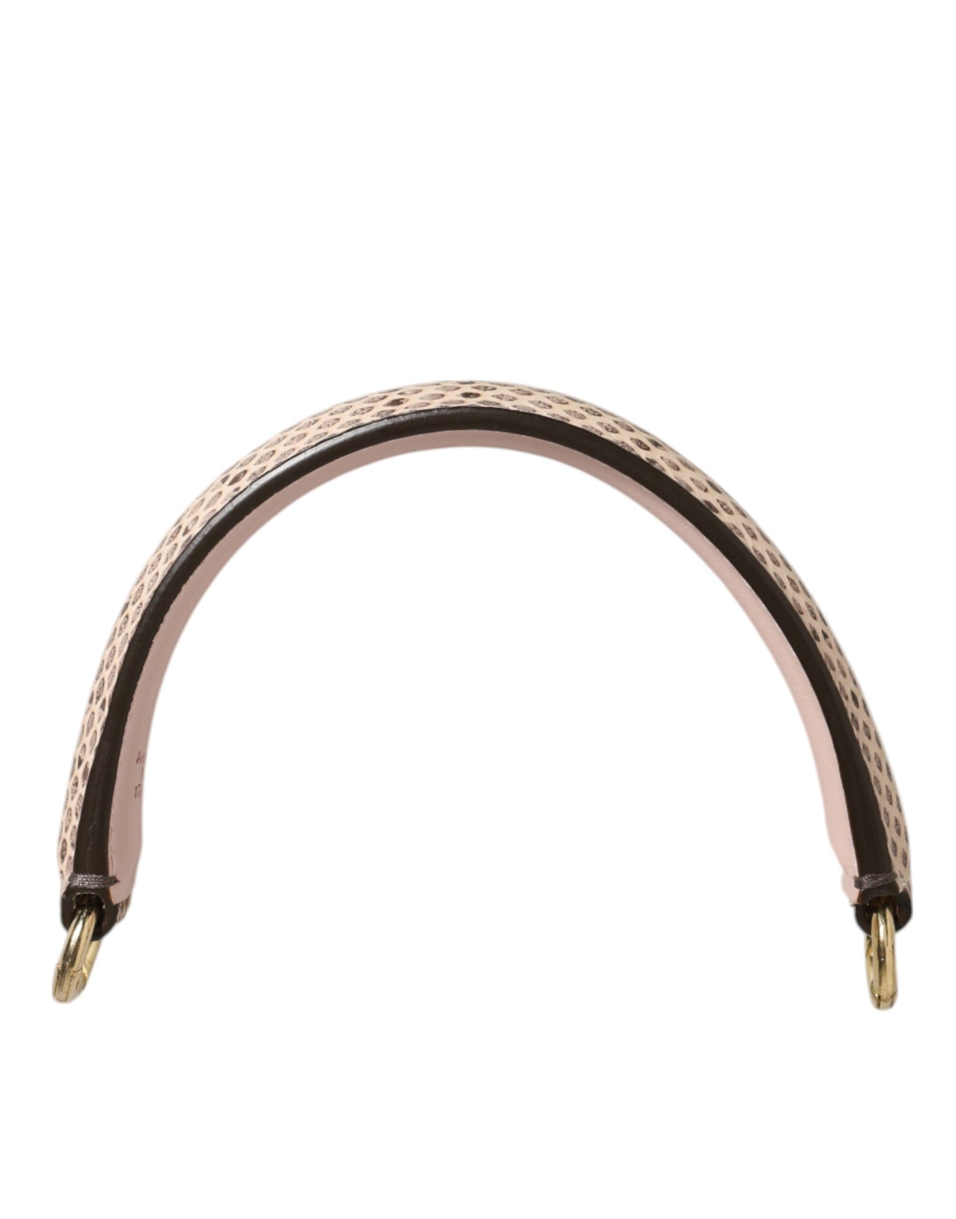 Dolce & Gabbana Beige Brown Snakeskin Leather Gold Ring Shoulder Strap - from Dolce & Gabbana