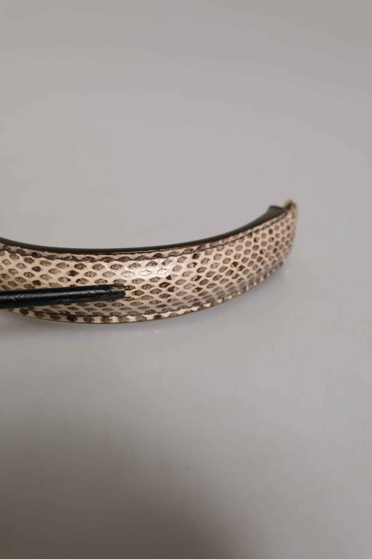 Dolce & Gabbana Beige Brown Snakeskin Leather Gold Ring Shoulder Strap by Dolce & Gabbana