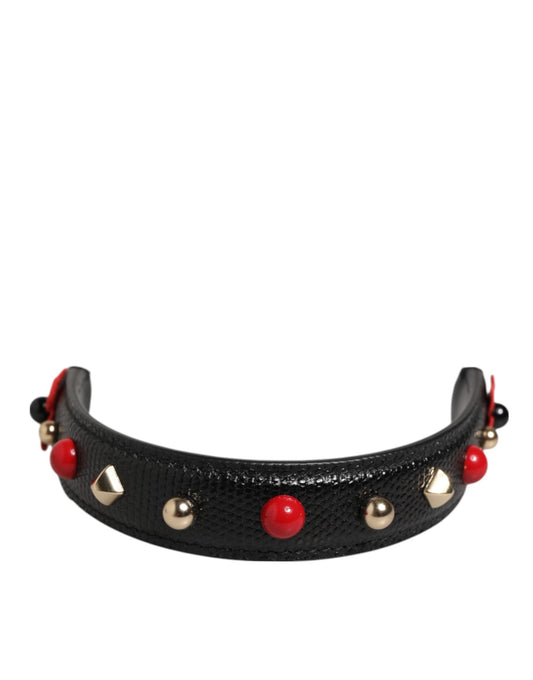 Dolce & Gabbana Black Embellished Leather Bag Handle Women Shoulder Strap - from Dolce & Gabbana