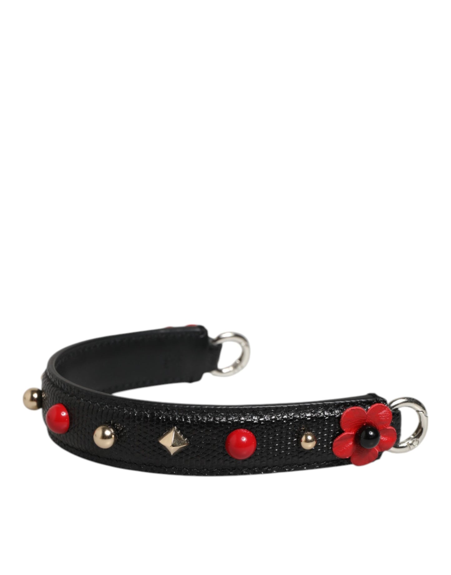 Dolce & Gabbana Black Embellished Leather Bag Handle Women Shoulder Strap - from Dolce & Gabbana