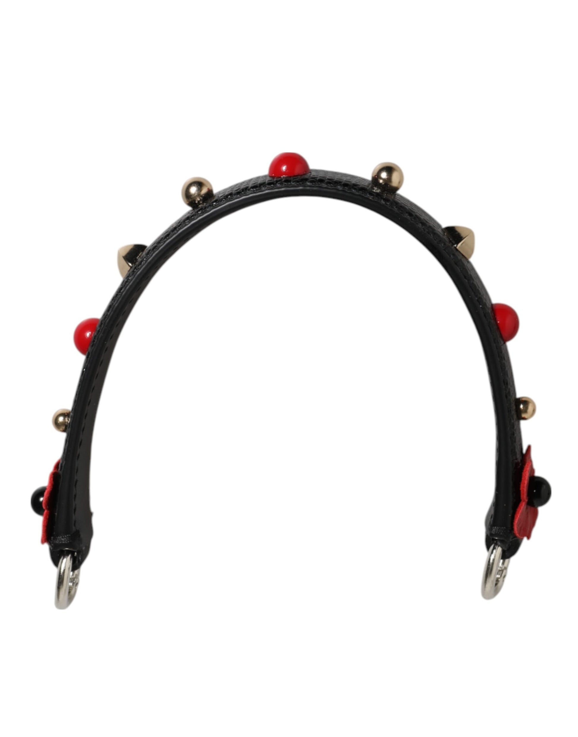 Dolce & Gabbana Black Embellished Leather Bag Handle Women Shoulder Strap - from Dolce & Gabbana