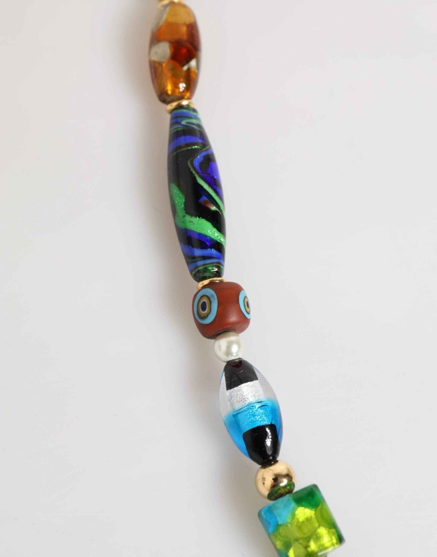 Dolce & Gabbana Multicolor Murano Glass Beads Gold Chain Jewelry Necklace by Dolce & Gabbana