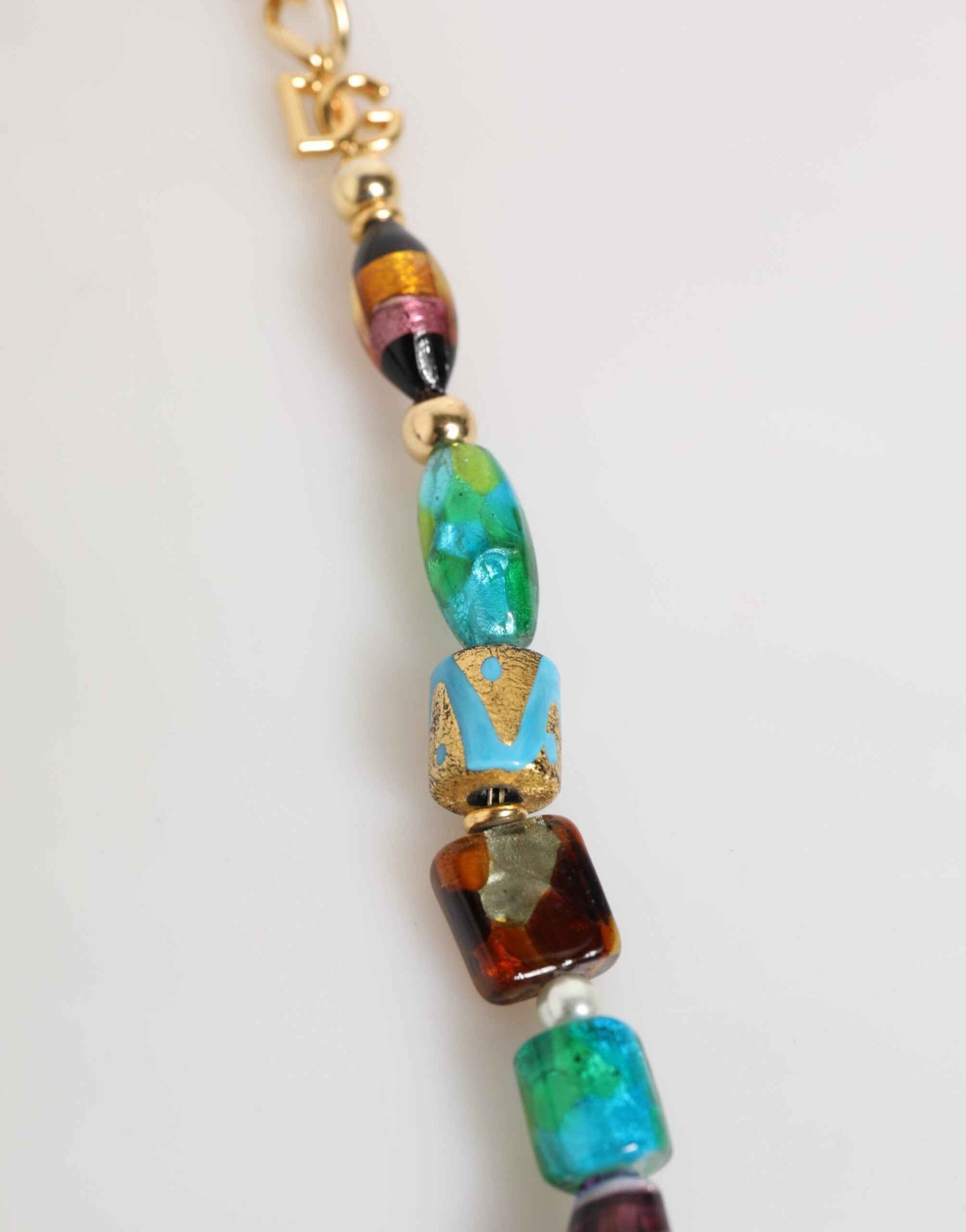 Dolce & Gabbana Multicolor Murano Glass Beads Gold Chain Jewelry Necklace by Dolce & Gabbana