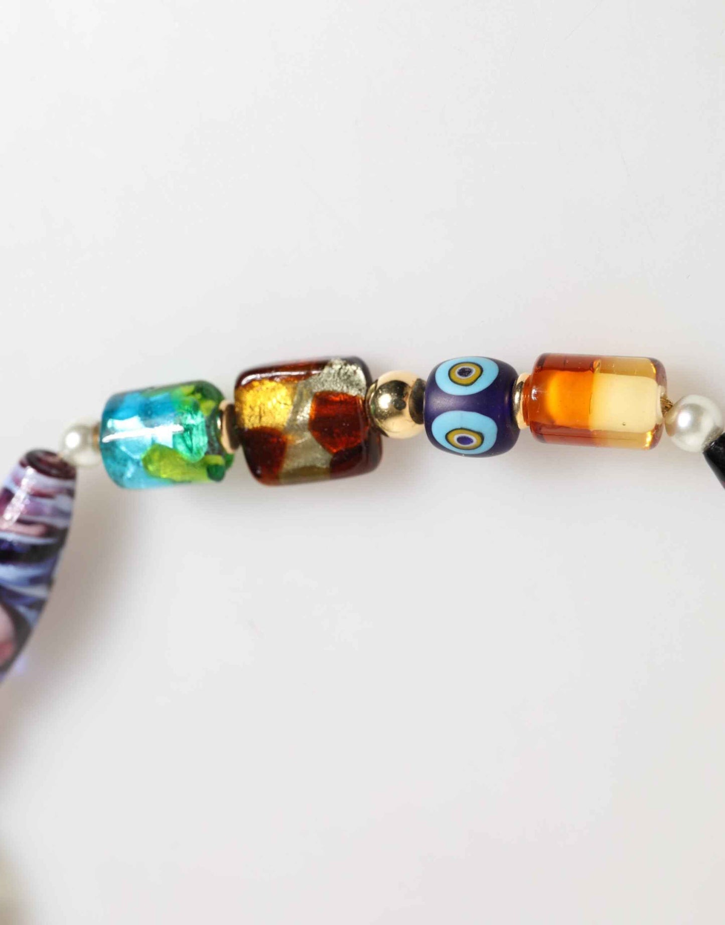 Dolce & Gabbana Multicolor Murano Glass Beads Gold Chain Jewelry Necklace by Dolce & Gabbana
