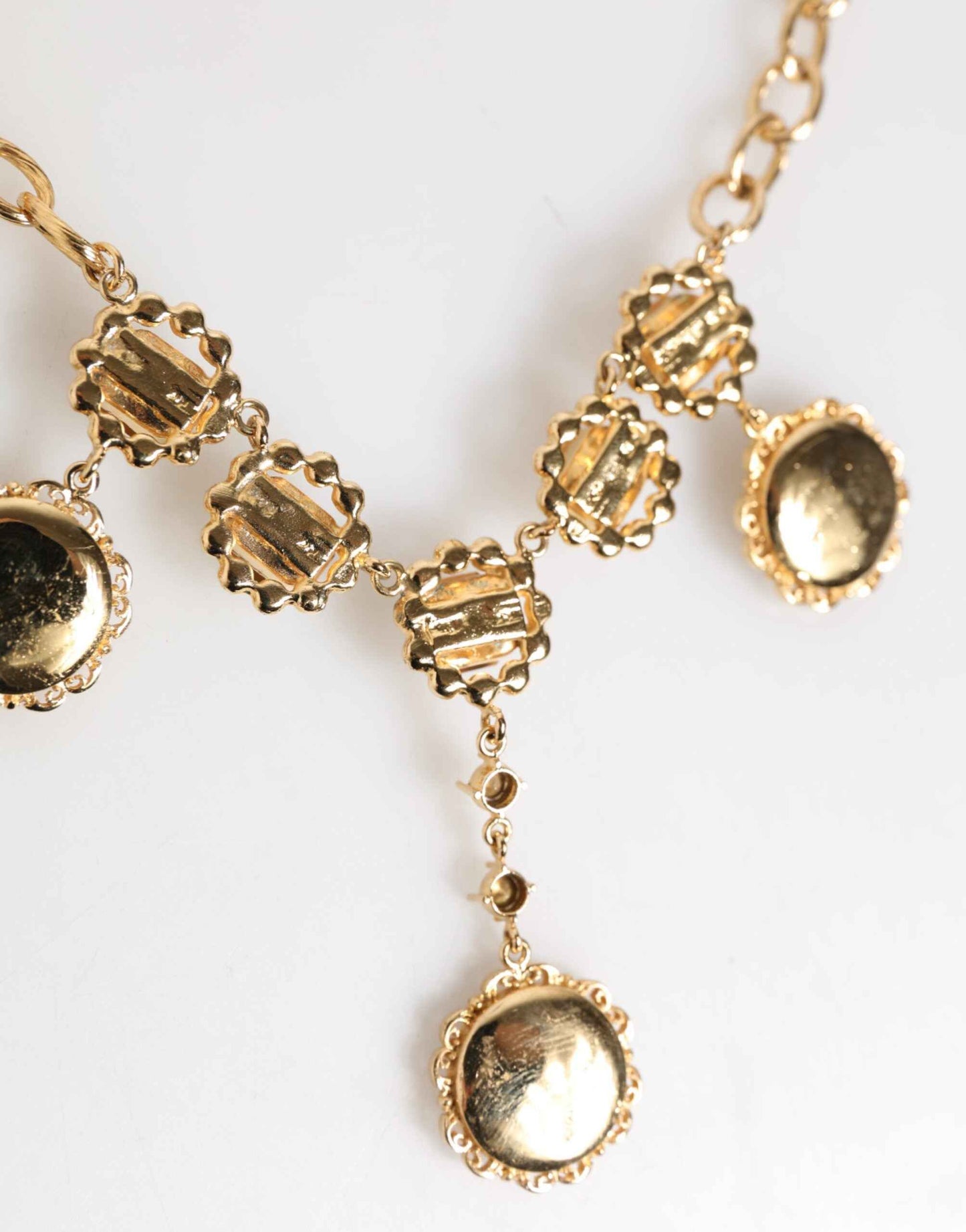 Dolce & Gabbana Gold Crystal Clock Face Pendant Statement Jewelry Necklace by Dolce & Gabbana
