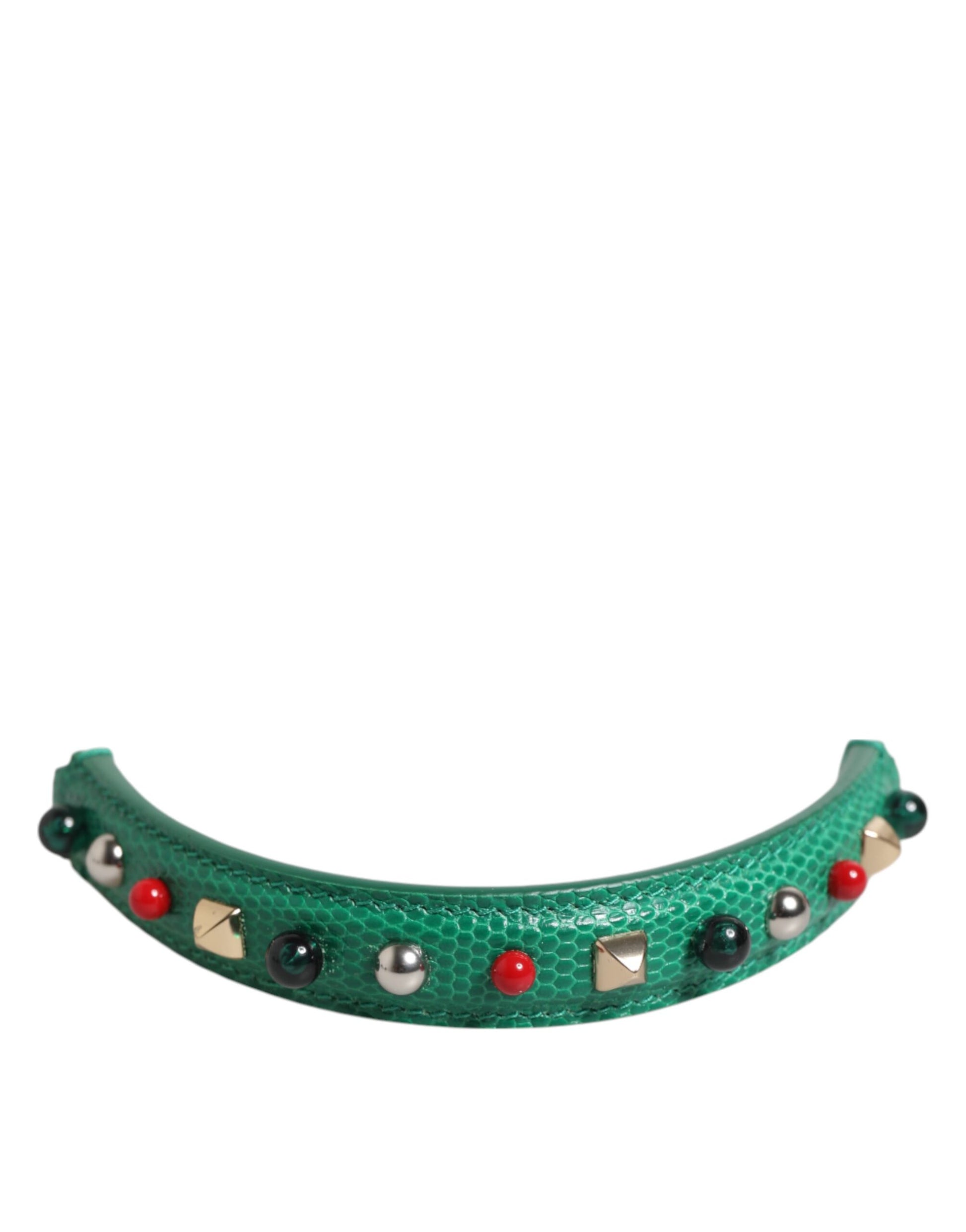Dolce & Gabbana Green Embellished Leather Bag Handle Women Shoulder Strap - from Dolce & Gabbana