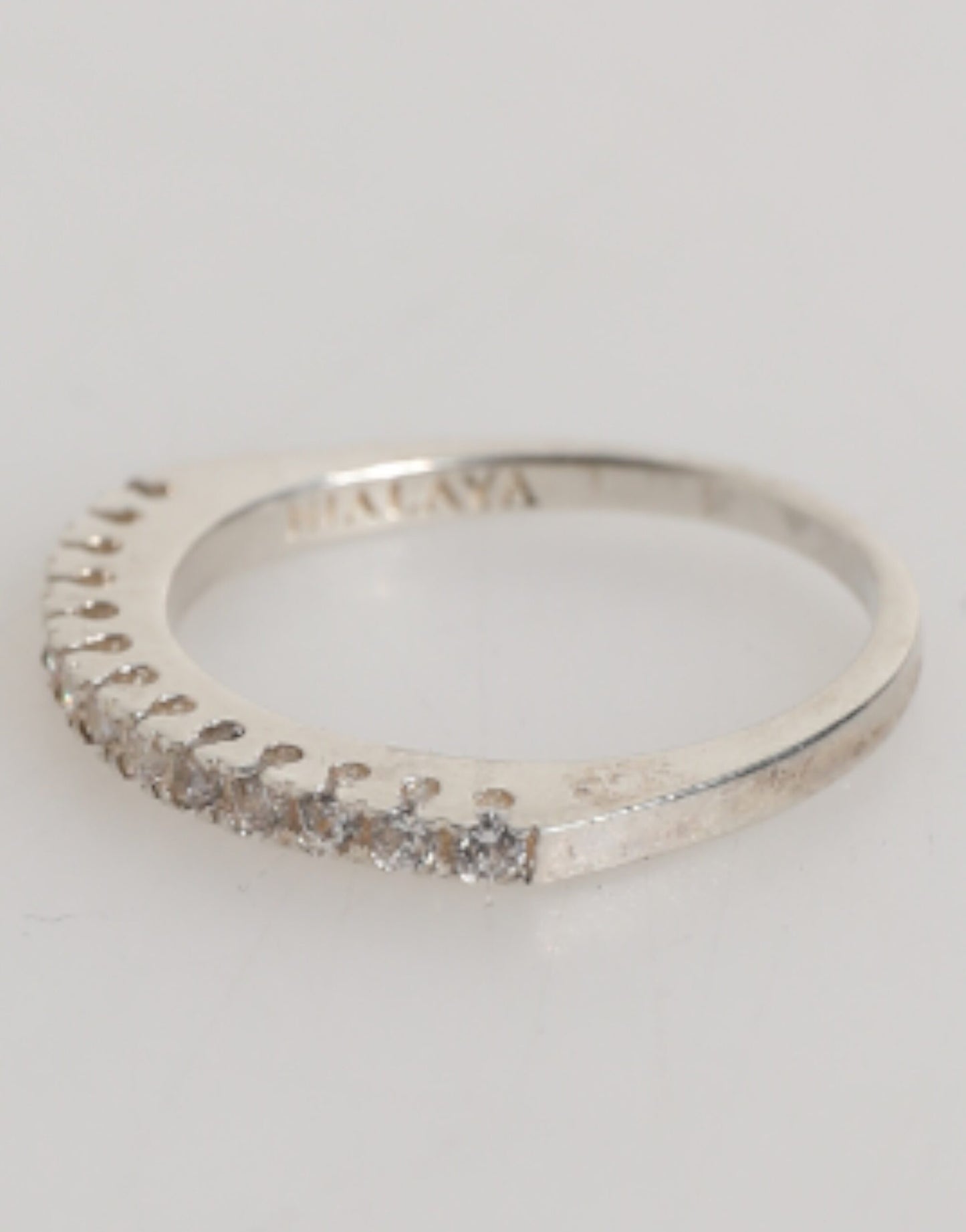 Nialaya Sterling Silver 925 Band Pave CZ Crystal Eternity Ring - from Nialaya