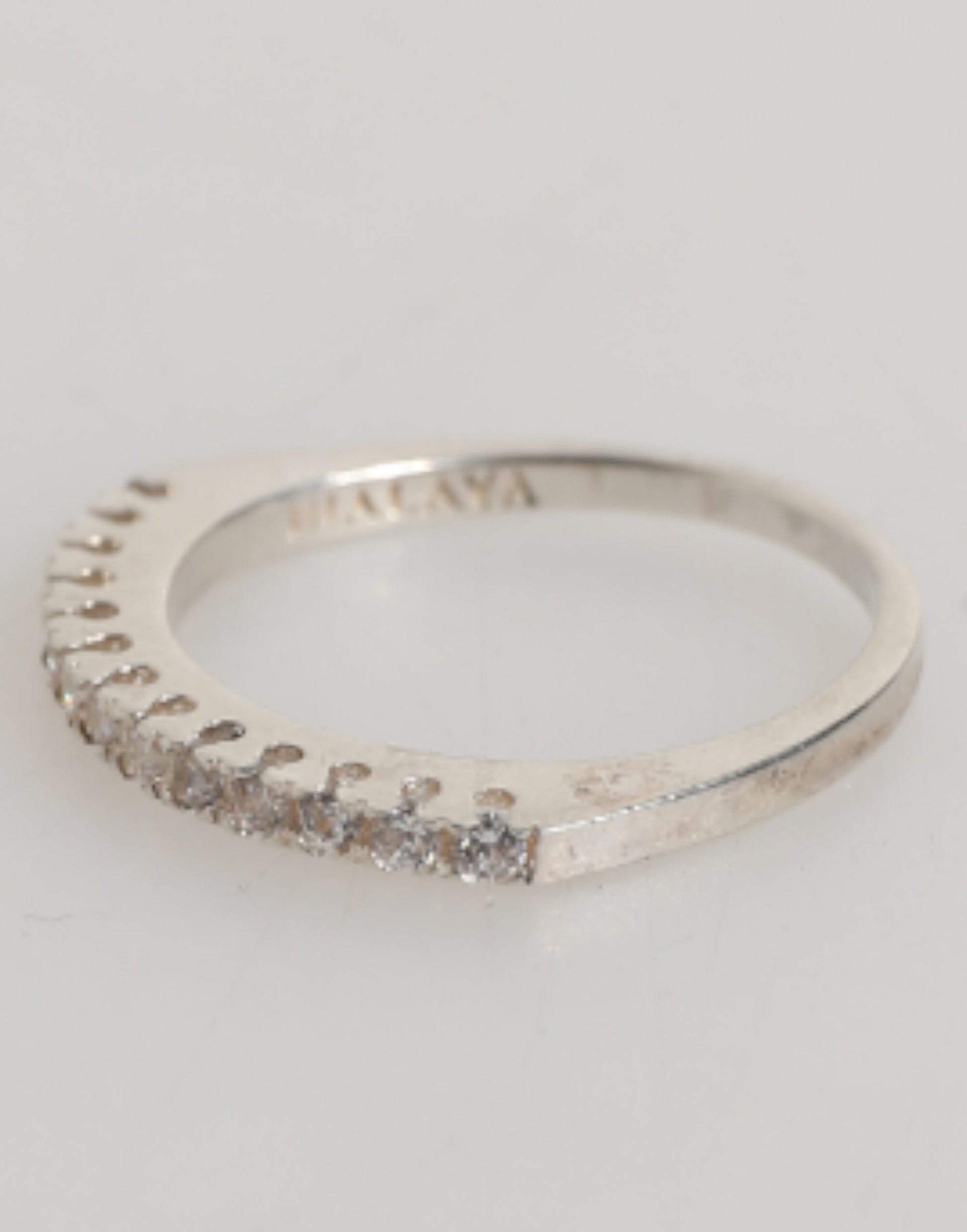 Nialaya Sterling Silver 925 Band Pave CZ Crystal Eternity Ring - from Nialaya