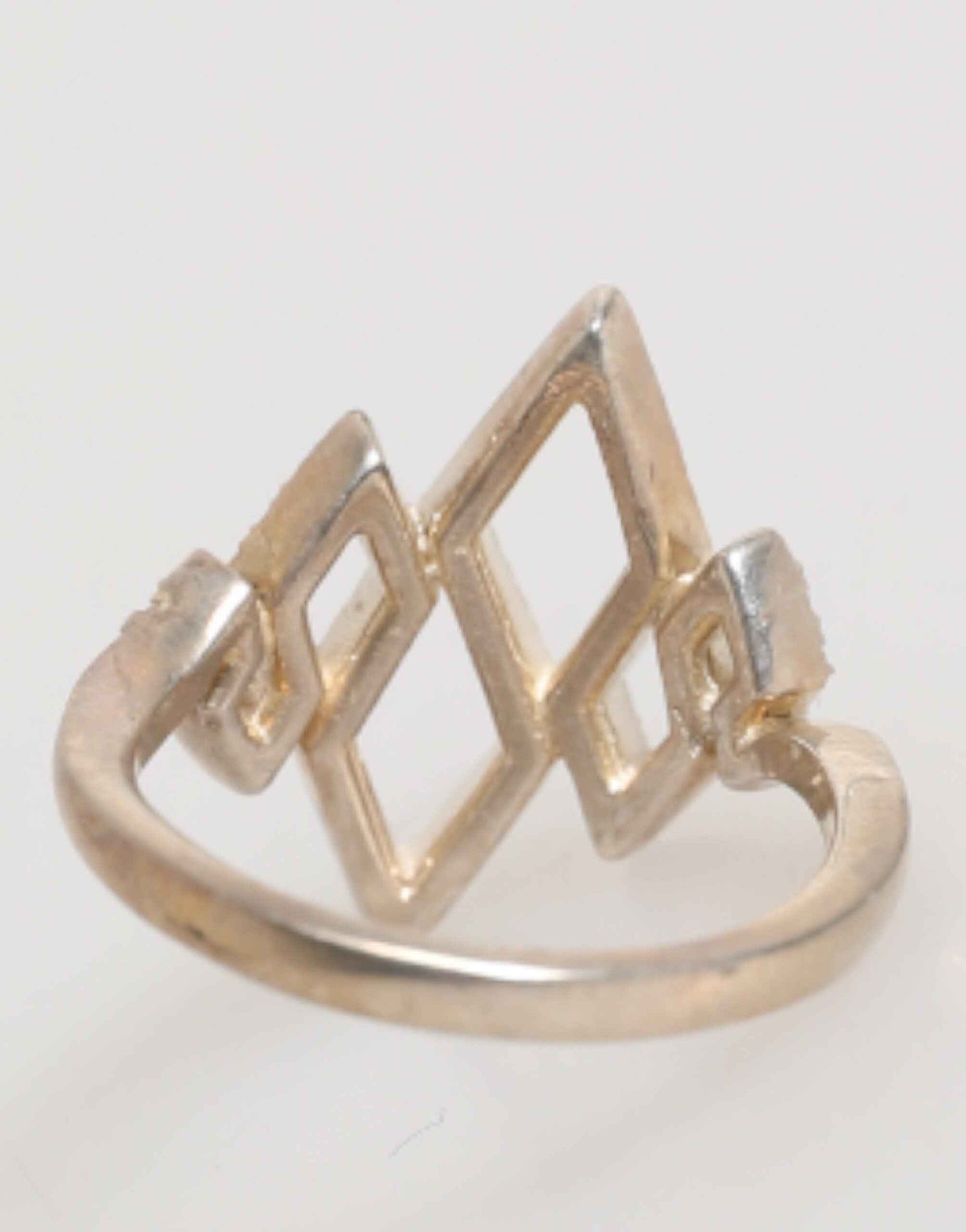 Nialaya Geometric Diamond Shape Pave CZ Crystal Jewelry Ring by Nialaya