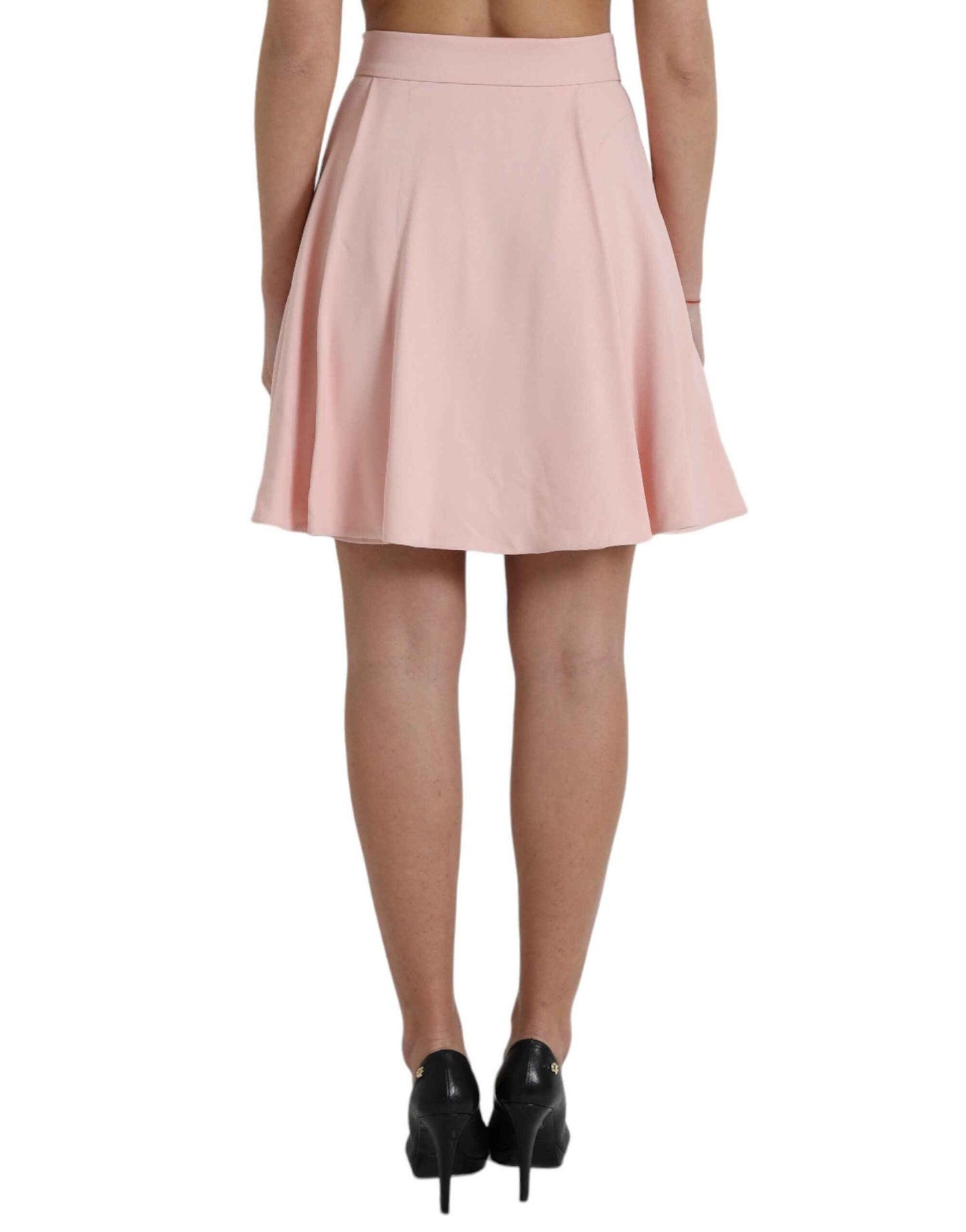 Dolce & Gabbana Light Powder Rose Viscose Pleated Skirt by Dolce & Gabbana