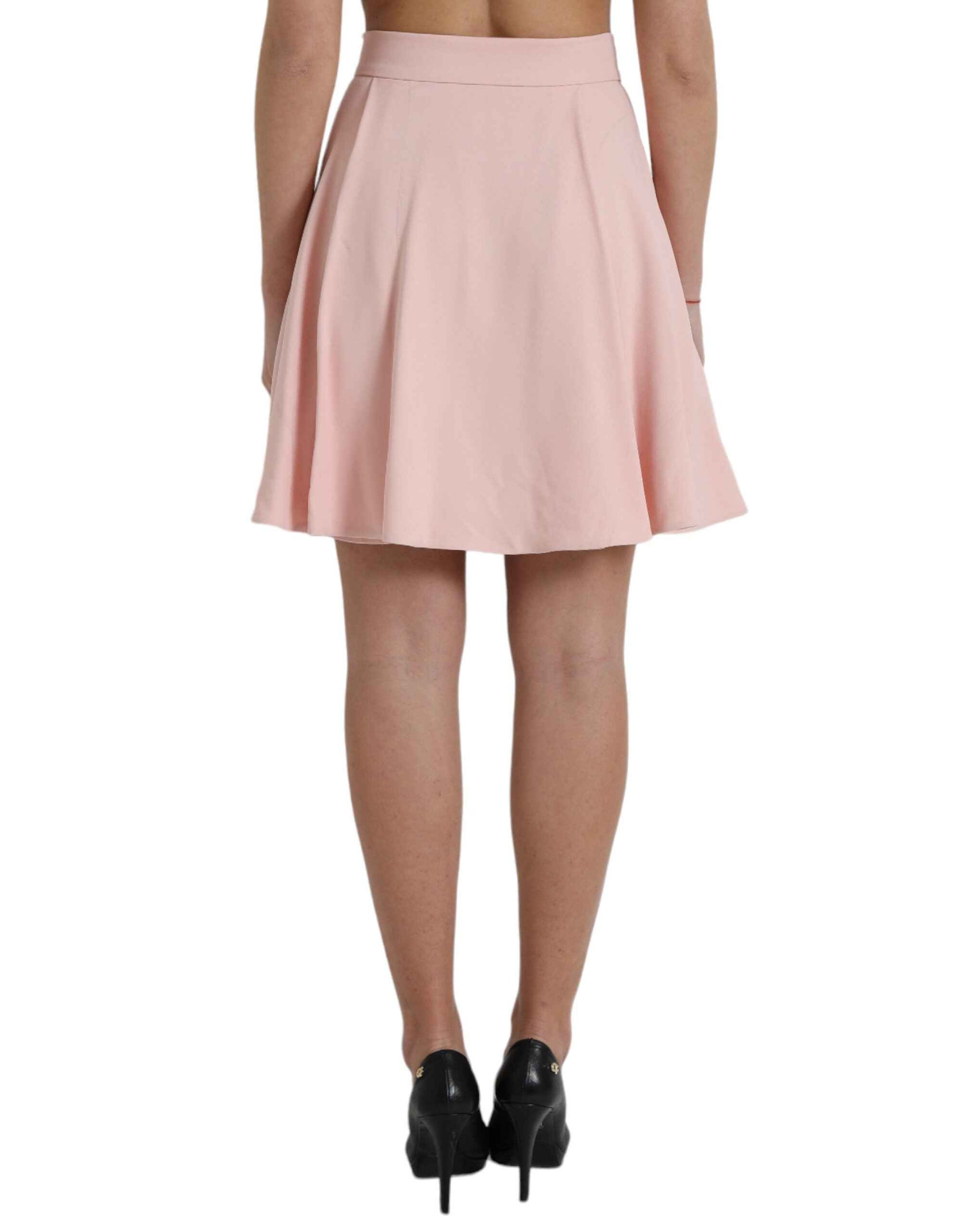 Dolce & Gabbana Light Powder Rose Viscose Pleated Skirt by Dolce & Gabbana