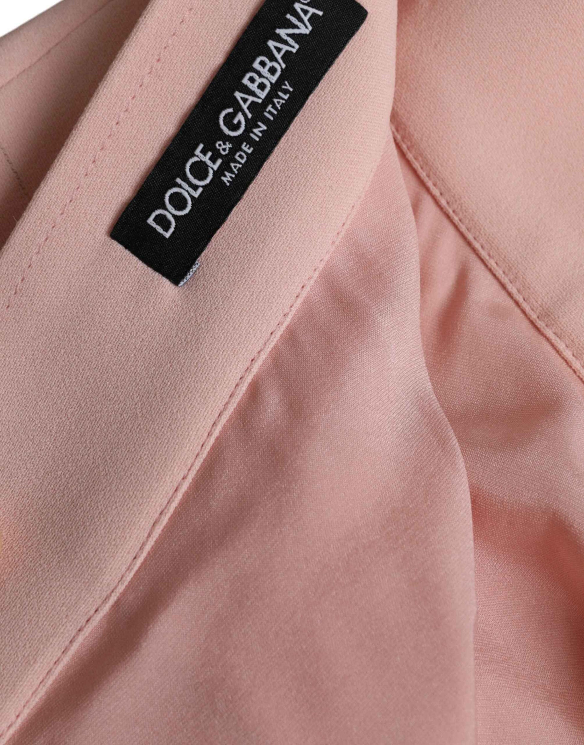 Dolce & Gabbana Light Powder Rose Viscose Pleated Skirt by Dolce & Gabbana