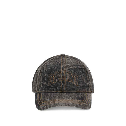 Ganni DENIM COTTON WASHED CAP