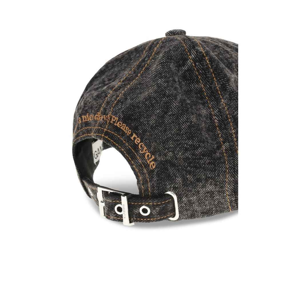 Ganni DENIM COTTON WASHED CAP