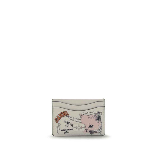 Ganni GANNI CARD HOLDER CAT SIGNATURE