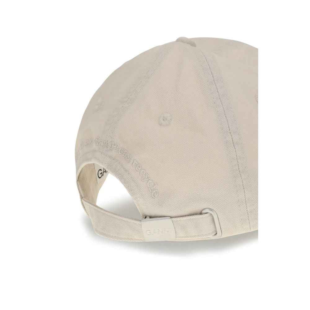 Ganni WASHED COTTON CANVAS CAT CAP