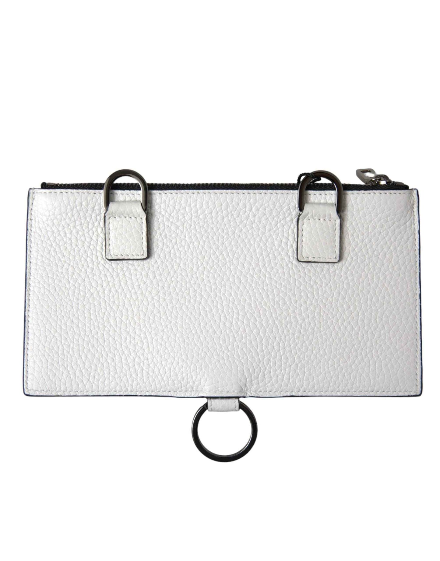 Dolce & Gabbana White Calfskin Leather Large Crossbody Card Holder Wallet by Dolce & Gabbana