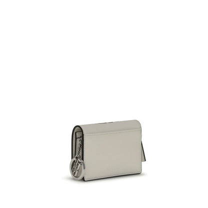 Ganni GANNI CARD HOLDER WITH FLAP CAT SIGNATUR